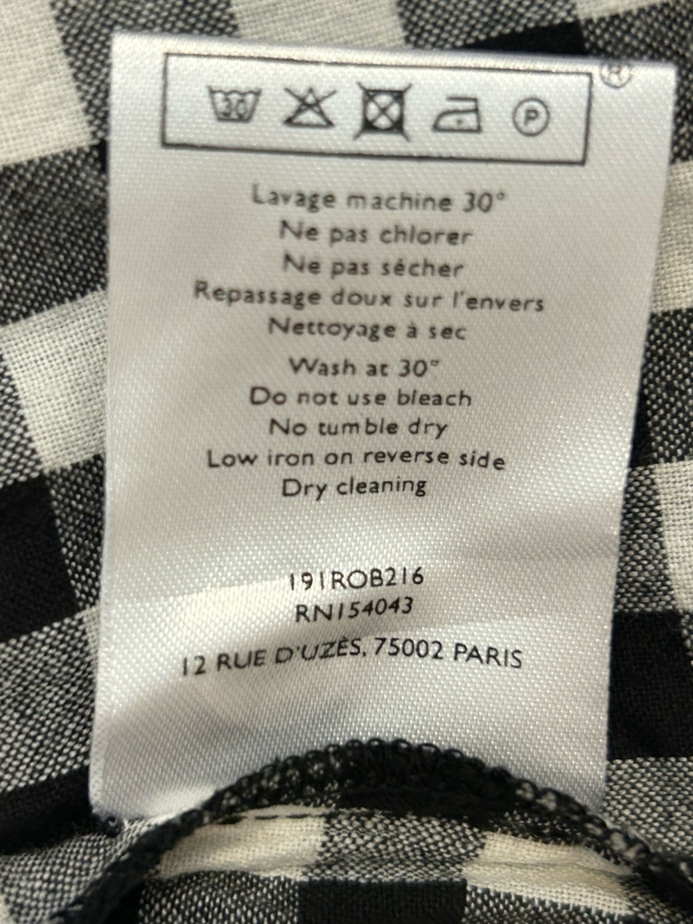 Sezane Marielle Dress - White / Black Gingham - US2 / FR34 - Picture 11 of 16